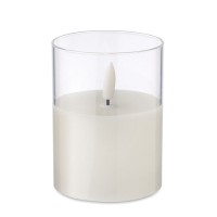 LED wax candle in glass holder