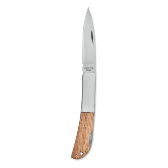 Foldable knife in acacia wood