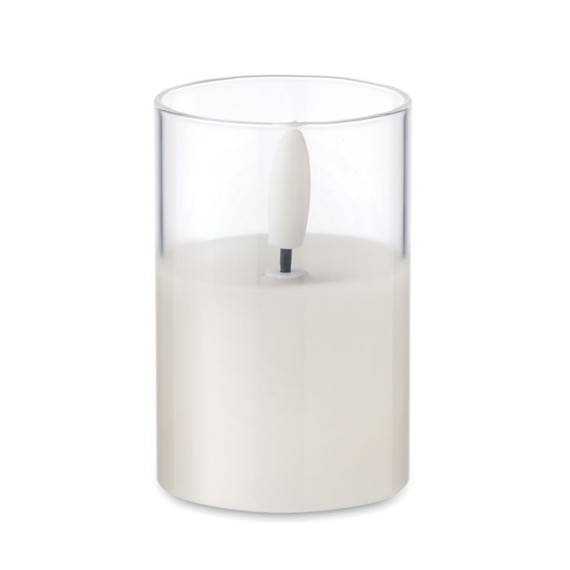 LED wax candle in glass holder