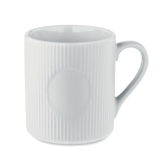 Ribbed coloured ceramic mug