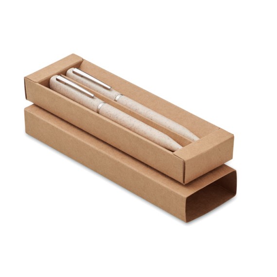 Wheat straw/ABS twist pen set