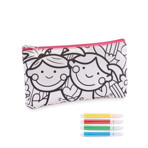 Pencil case with markers