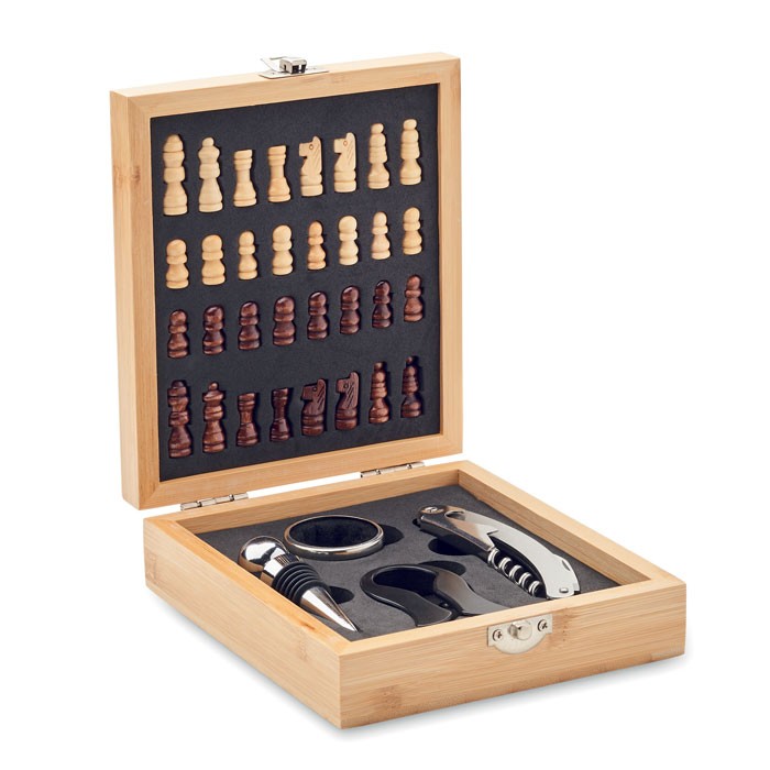 Chess board wine set