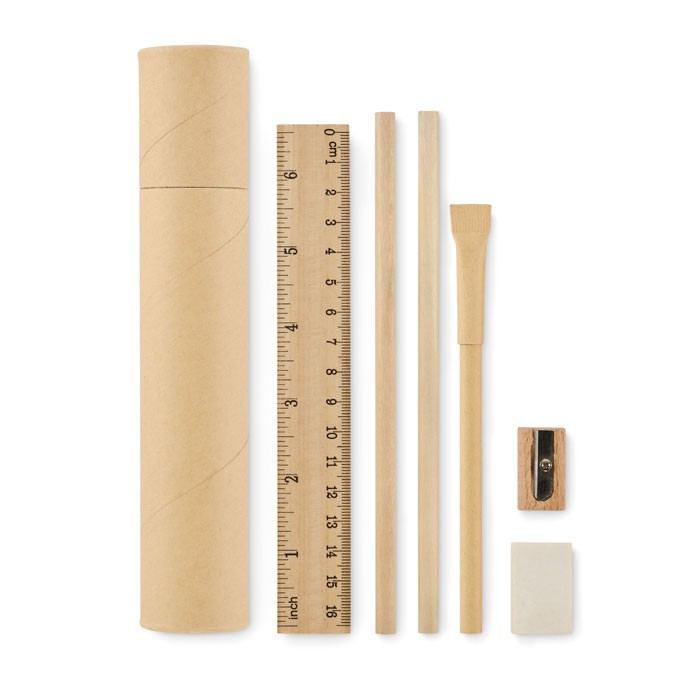 Paper tube stationery set